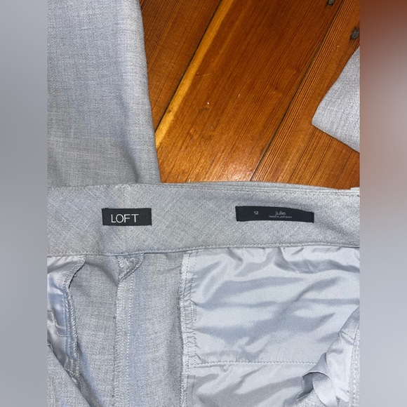 LOFT Tie Waist Julie Trousers - Light Heather Gray/Grey - Medium - Picture 4 of 4